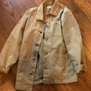 Marine Layer coat olive green with black pattern stitching size medium